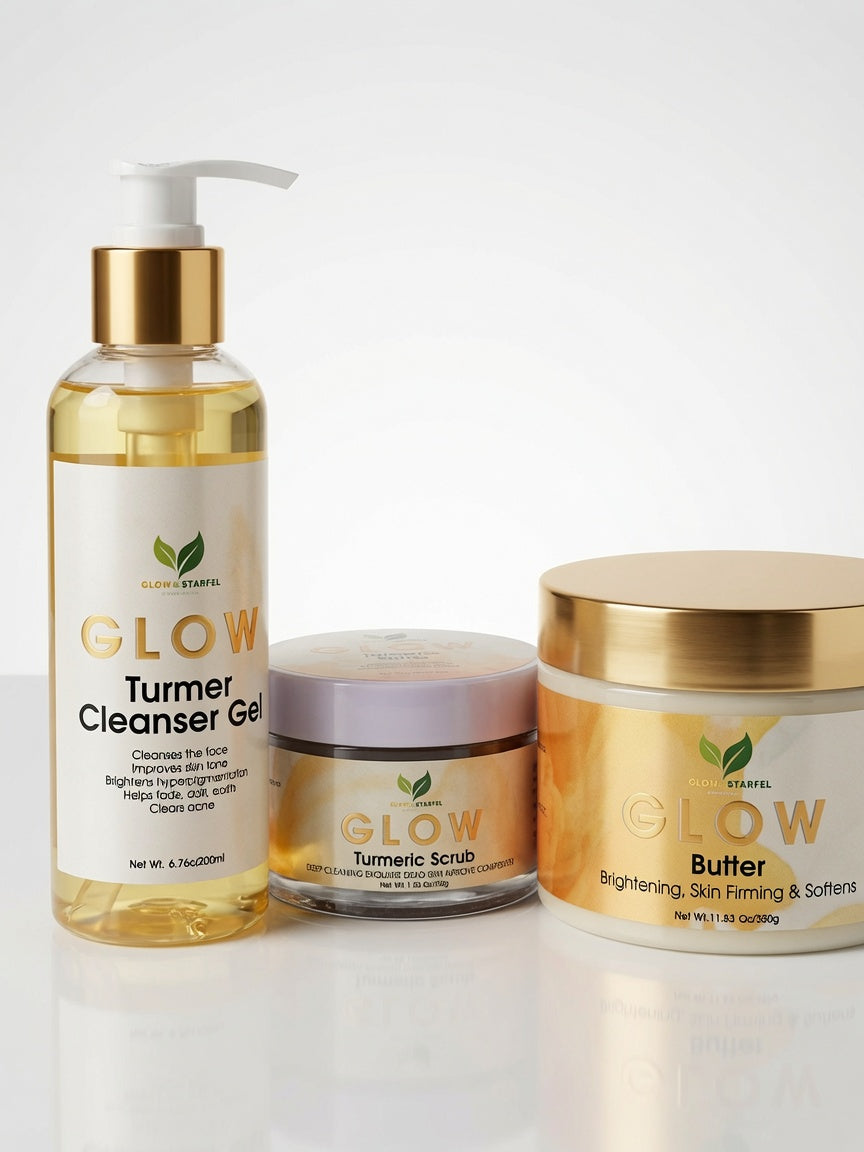 Glow by Starfel: Cleanse, Exfoliate & Hydrate Trio